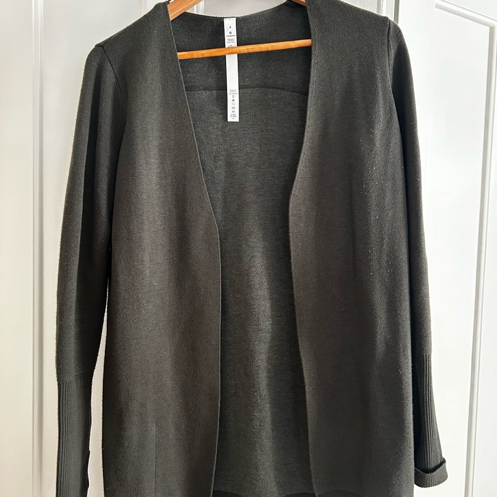 Lululemon Athletica Dark Green Open Cardigan